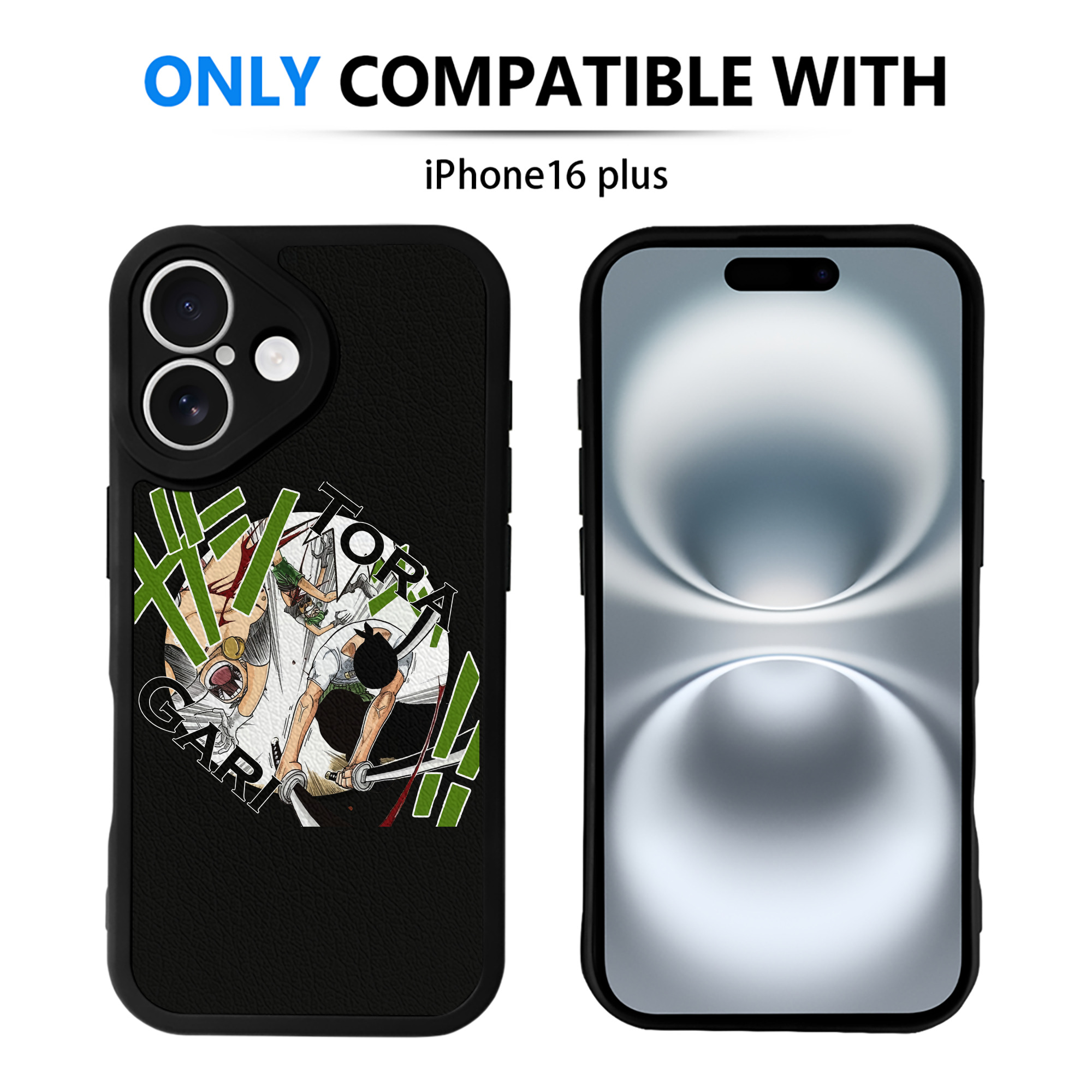 （画像用） ワンピース ロロノア・ゾロ ONE PIECE Roronoa Zoro 【iPhone 16シリーズ対応】シリコンスマホケース（レザー調） 材質：シリコン